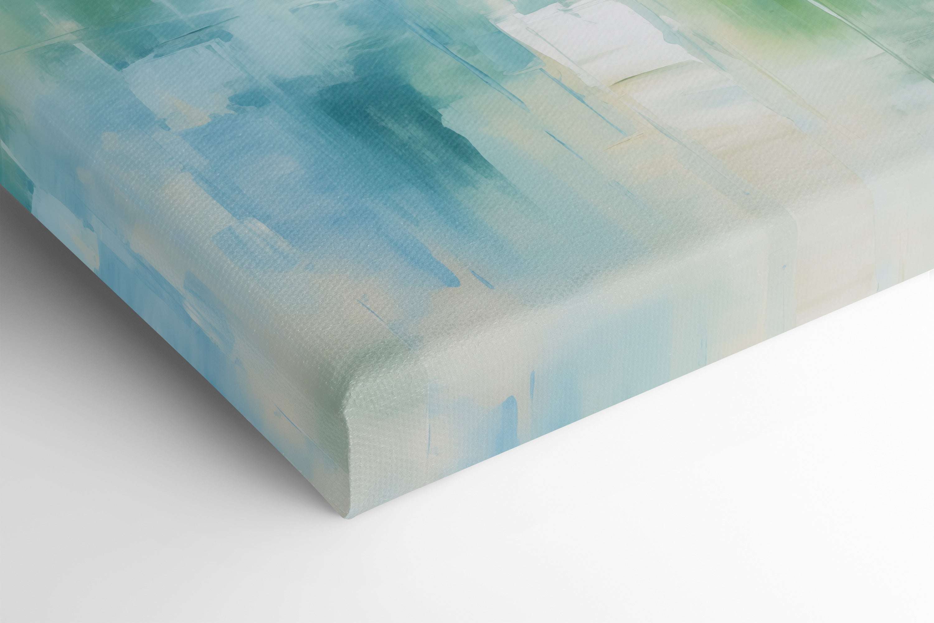 Serene Blue and Green Abstract Shoreline - Canvas Print - Artoholica Ready to Hang Canvas Print