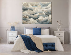 Serene Blue Waves - Canvas Print - Artoholica Ready to Hang Canvas Print