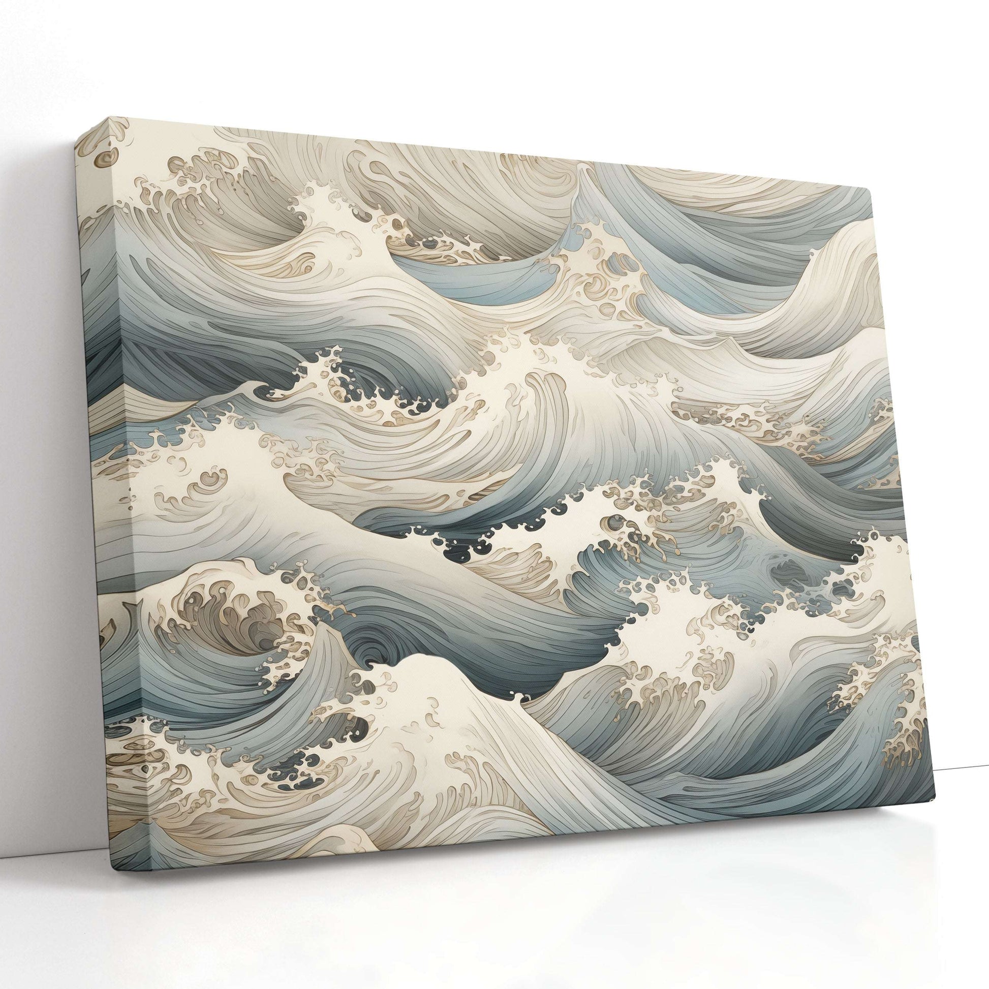 Serene Blue Waves - Canvas Print - Artoholica Ready to Hang Canvas Print