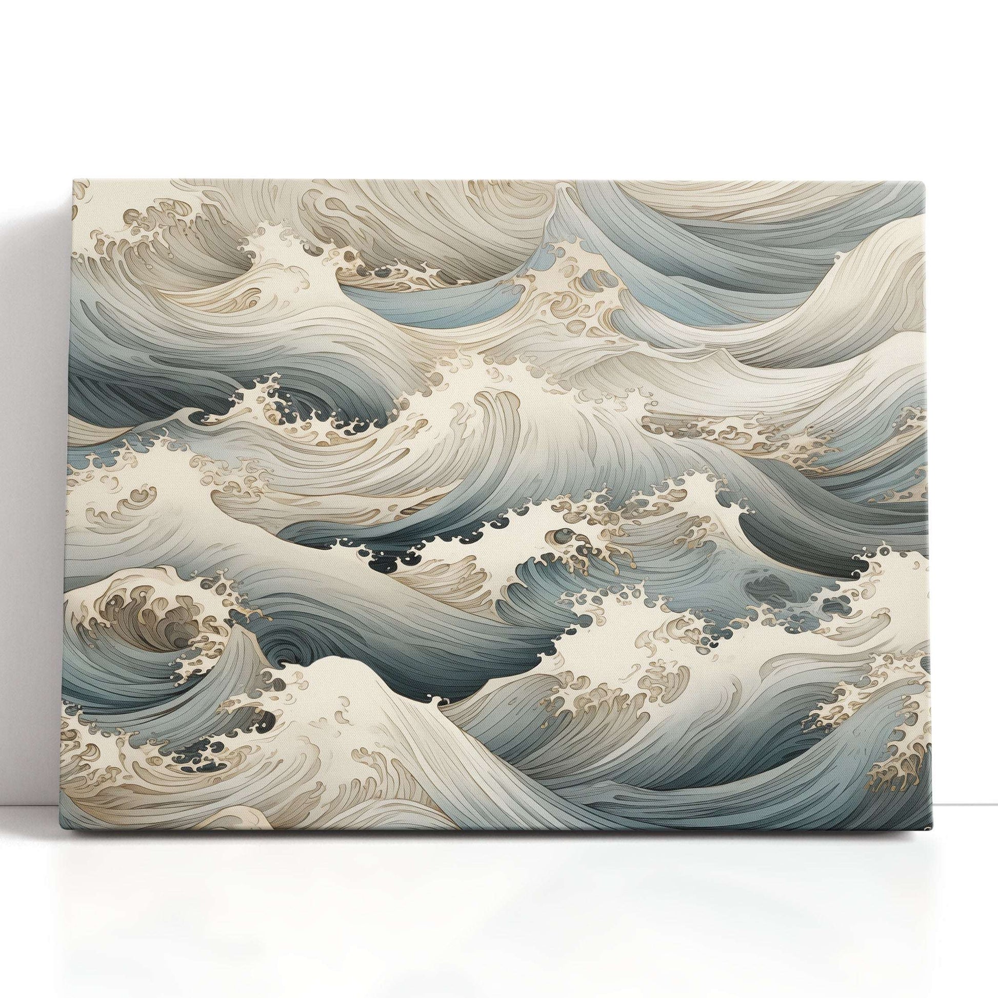 Serene Blue Waves - Canvas Print - Artoholica Ready to Hang Canvas Print