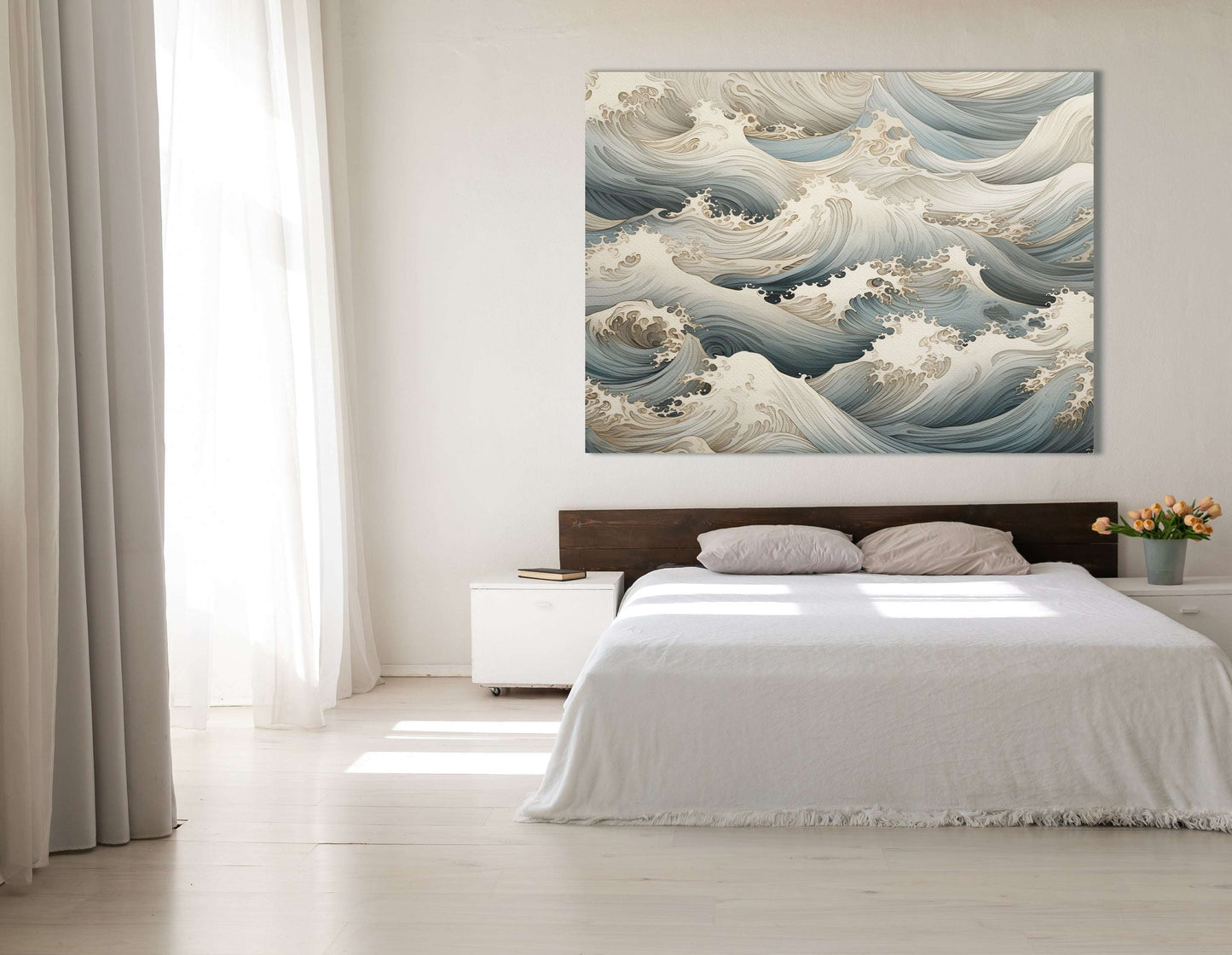 Serene Blue Waves - Canvas Print - Artoholica Ready to Hang Canvas Print