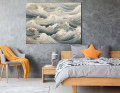 Serene Blue Waves - Canvas Print - Artoholica Ready to Hang Canvas Print