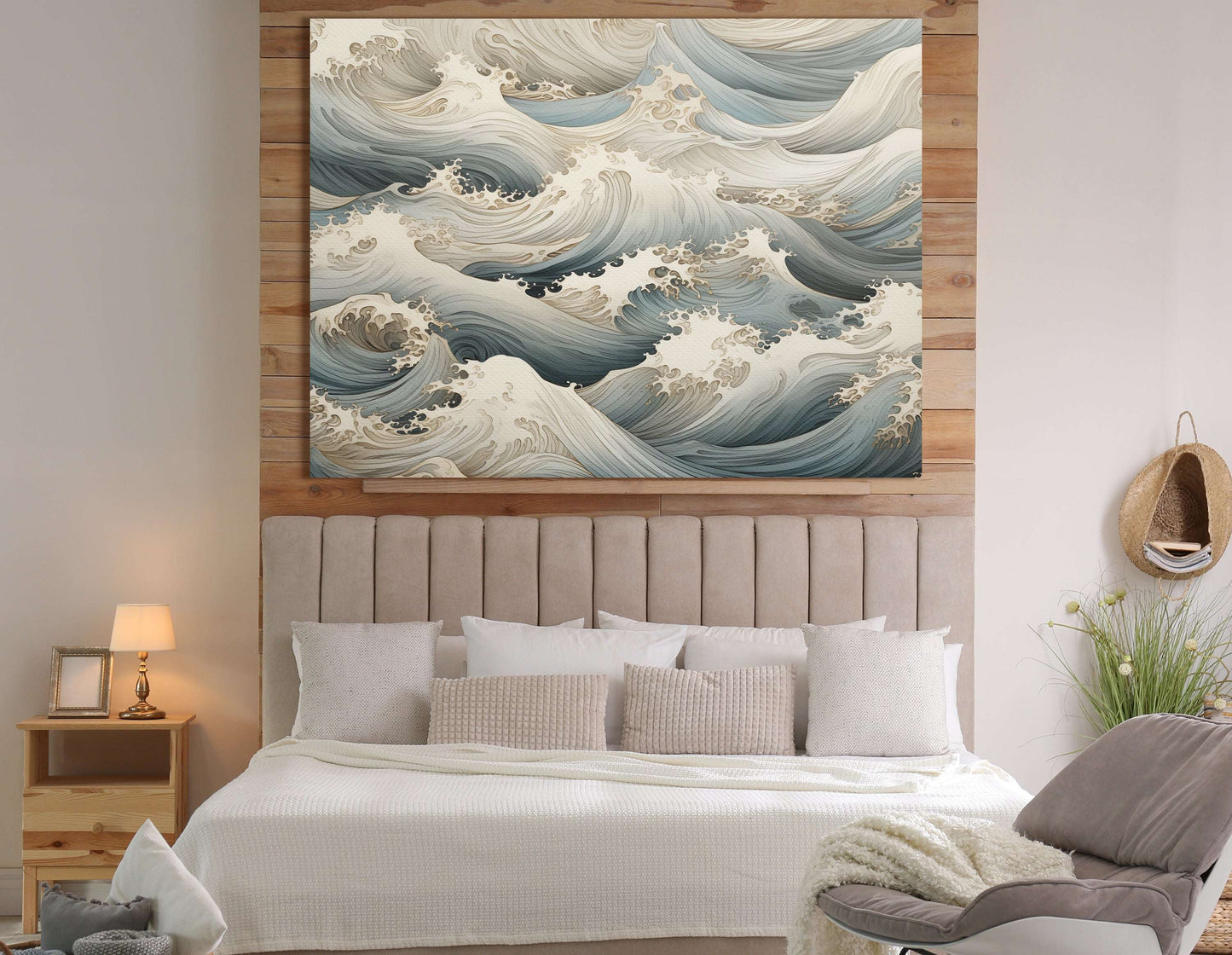 Serene Blue Waves - Canvas Print - Artoholica Ready to Hang Canvas Print