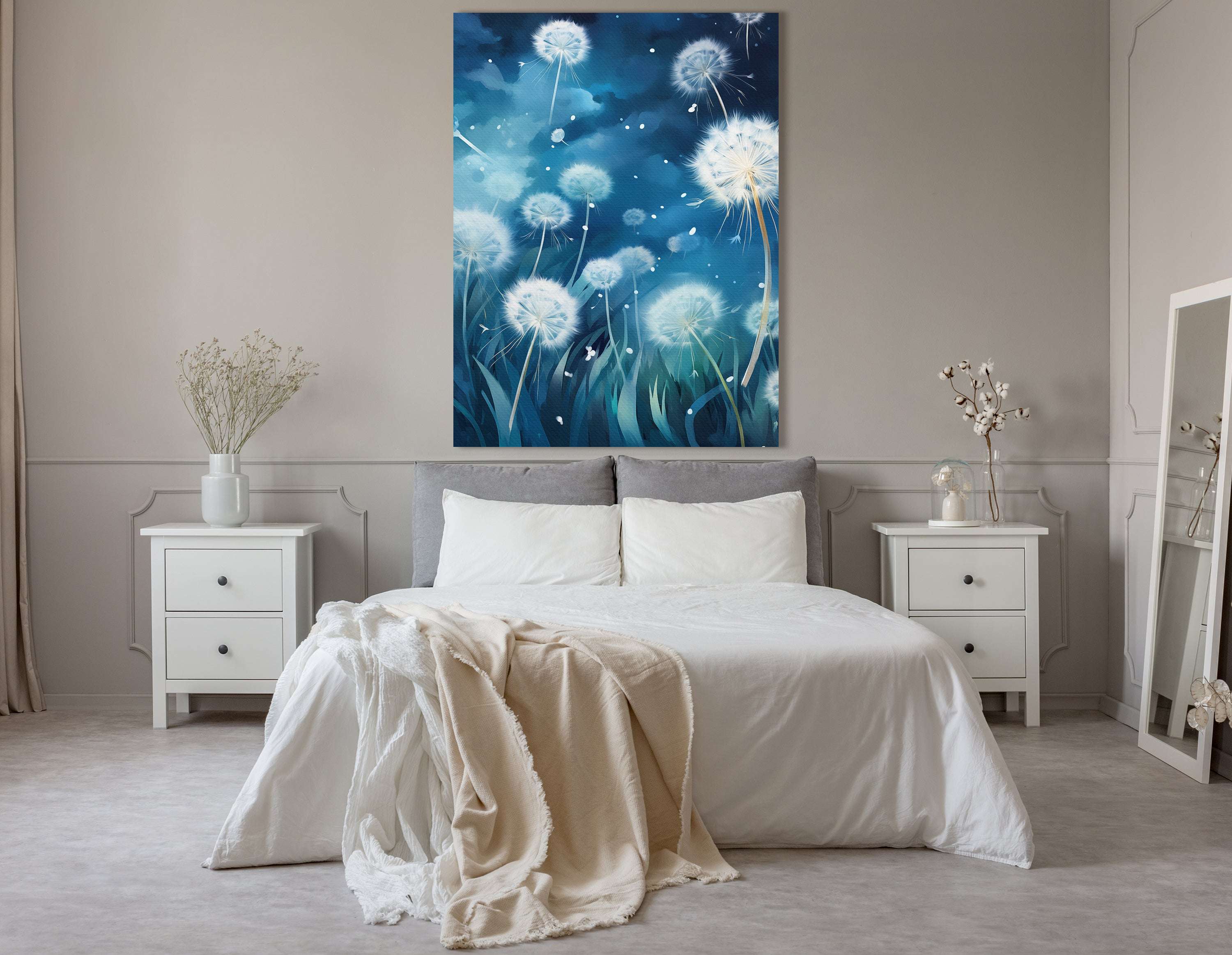 Serene Dandelion Twilight - Canvas Print - Artoholica Ready to Hang Canvas Print