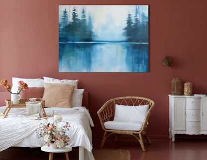 Serene Lakeside at Dawn - Canvas Print - Artoholica Ready to Hang Canvas Print