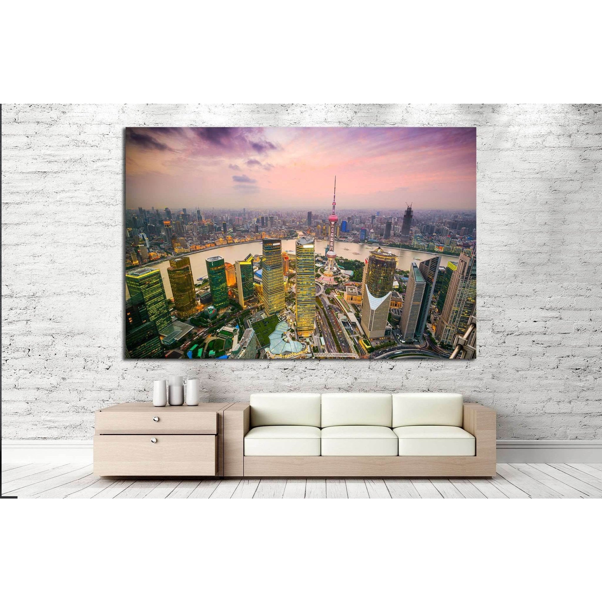 Shanghai, China, Financial District and Huangpu River №1524 Ready to Hang Canvas PrintCanvas art arrives ready to hang, with hanging accessories included and no additional framing required. Every canvas print is hand-crafted, made on-demand at our worksho