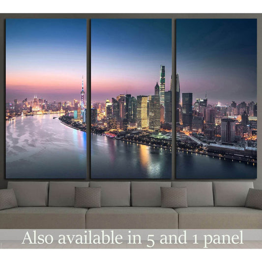 Shanghai skyline and cityscape at night №1251 Ready to Hang Canvas PrintCanvas art arrives ready to hang, with hanging accessories included and no additional framing required. Every canvas print is hand-crafted, made on-demand at our workshop and expertly