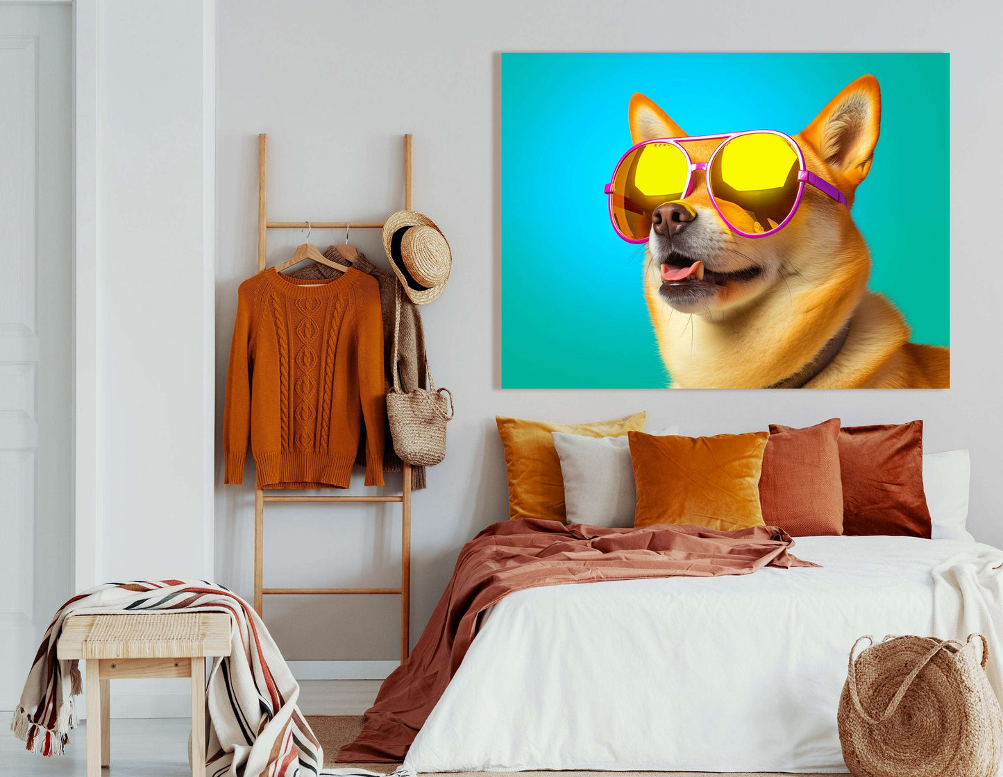 Shiba Inu in Sunglasses - Canvas Print - Artoholica Ready to Hang Canvas Print