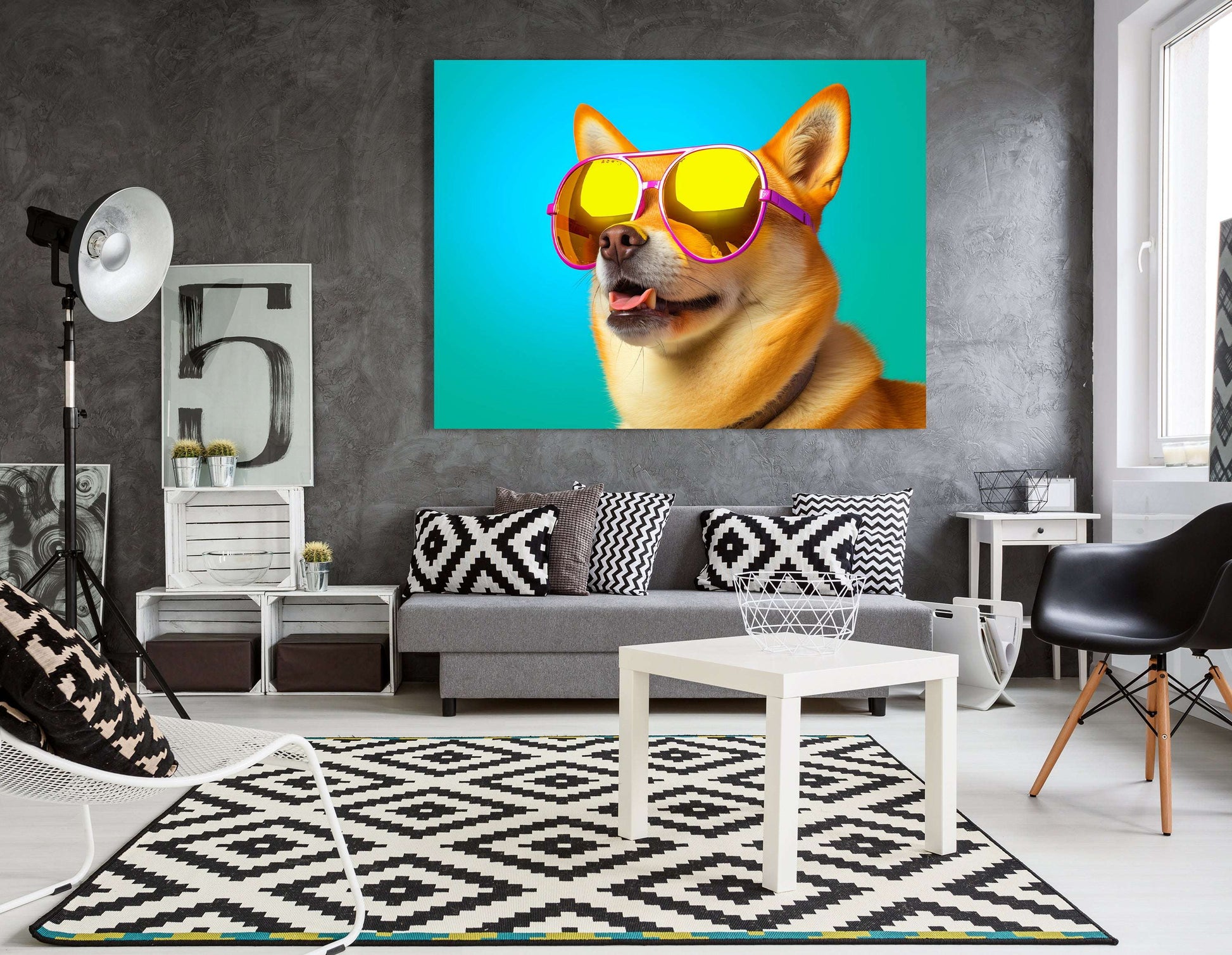 Shiba Inu in Sunglasses - Canvas Print - Artoholica Ready to Hang Canvas Print