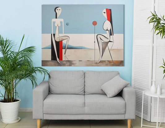 Simplistic Design Figures - Canvas Print - Artoholica Ready to Hang Canvas Print