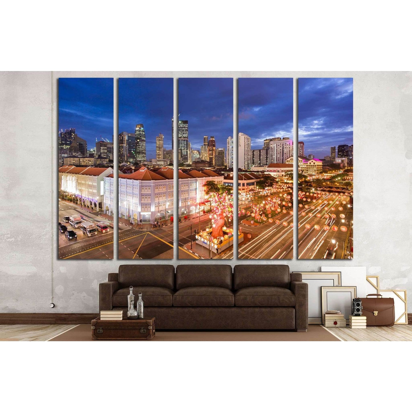 Singapore, Chinatown with Chinese New Year decoration №1646 Ready to Hang Canvas PrintCanvas art arrives ready to hang, with hanging accessories included and no additional framing required. Every canvas print is hand-crafted, made on-demand at our worksho