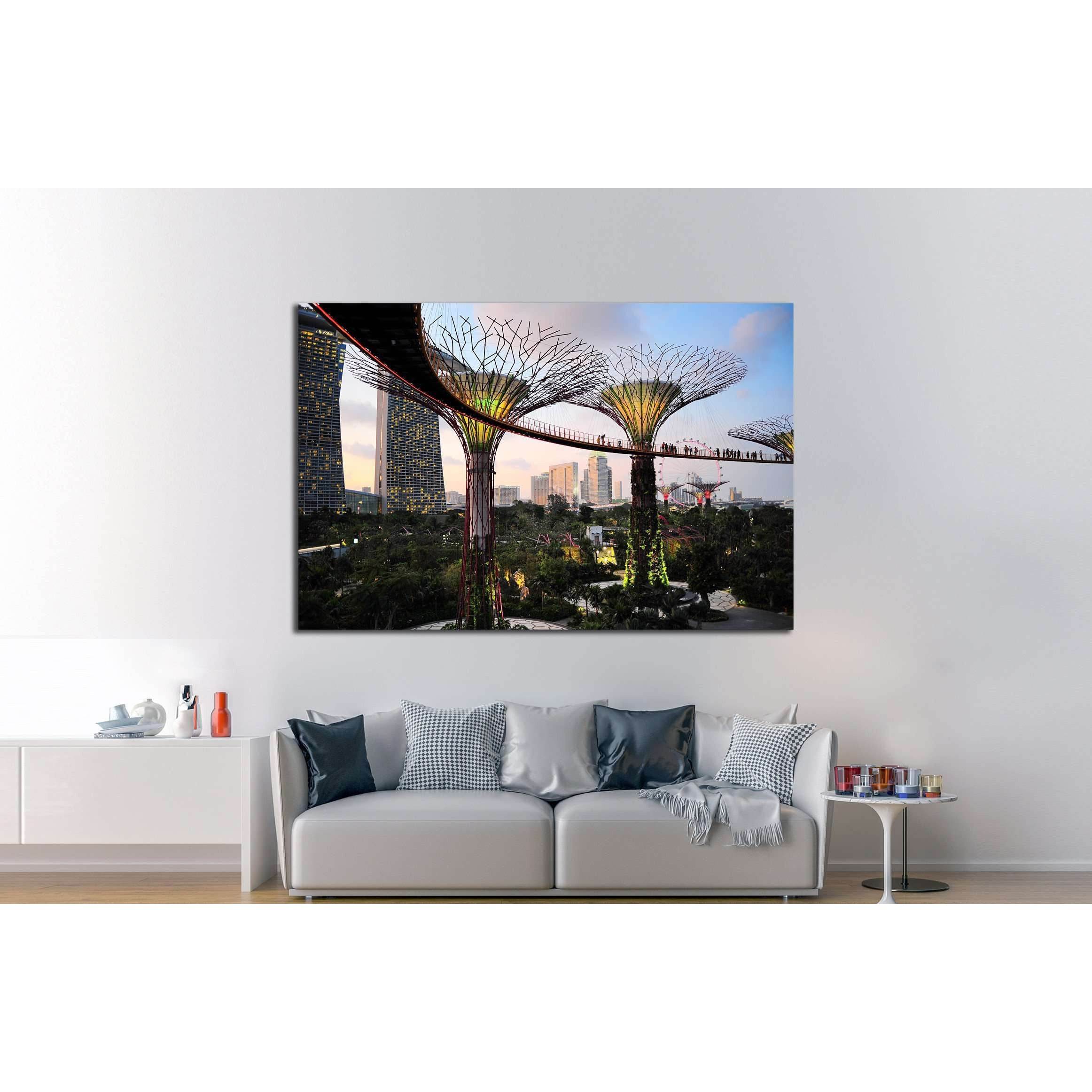 SINGAPORE, Gardens by the Bay at dusk №2251 Ready to Hang Canvas PrintCanvas art arrives ready to hang, with hanging accessories included and no additional framing required. Every canvas print is hand-crafted, made on-demand at our workshop and expertly s