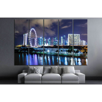 Singapore night №1515 Ready to Hang Canvas PrintCanvas art arrives ready to hang, with hanging accessories included and no additional framing required. Every canvas print is hand-crafted, made on-demand at our workshop and expertly stretched around 100% N