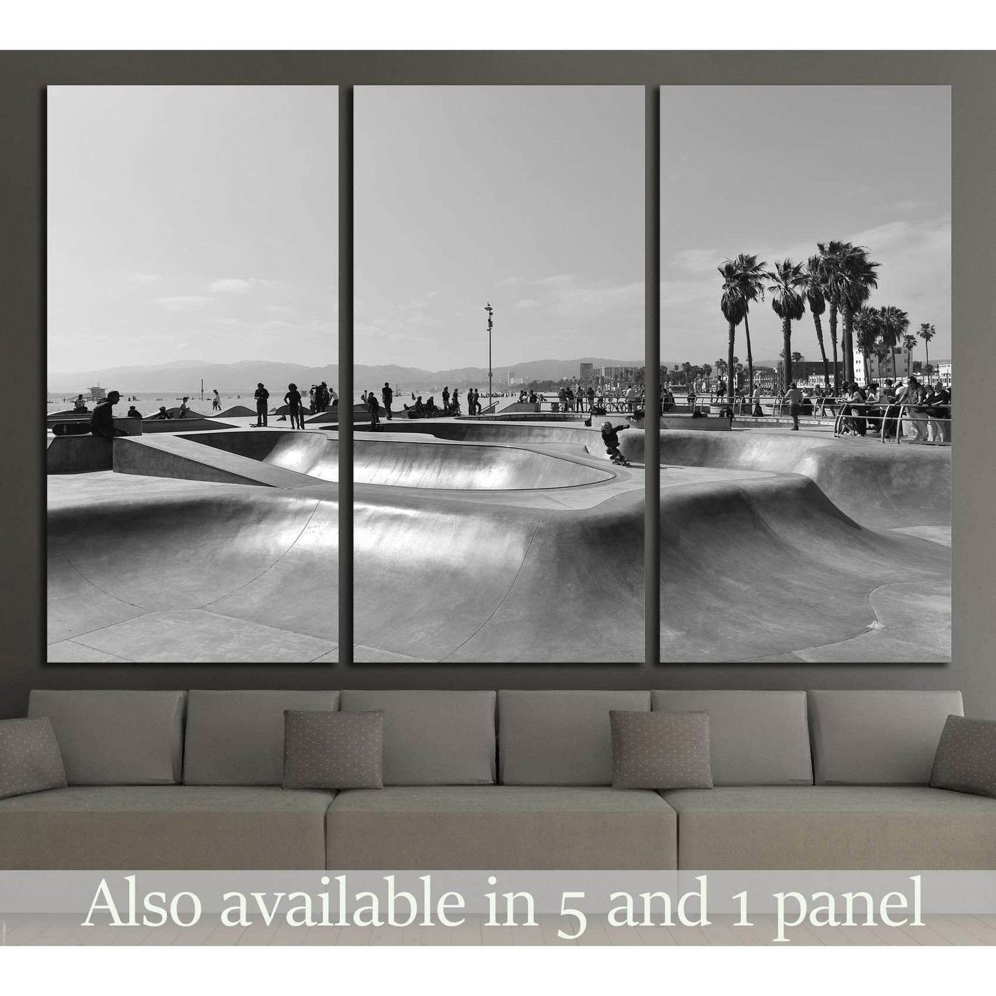 Skate park in Venice Beach Black and White №1568 Ready to Hang Canvas PrintCanvas art arrives ready to hang, with hanging accessories included and no additional framing required. Every canvas print is hand-crafted, made on-demand at our workshop and exper