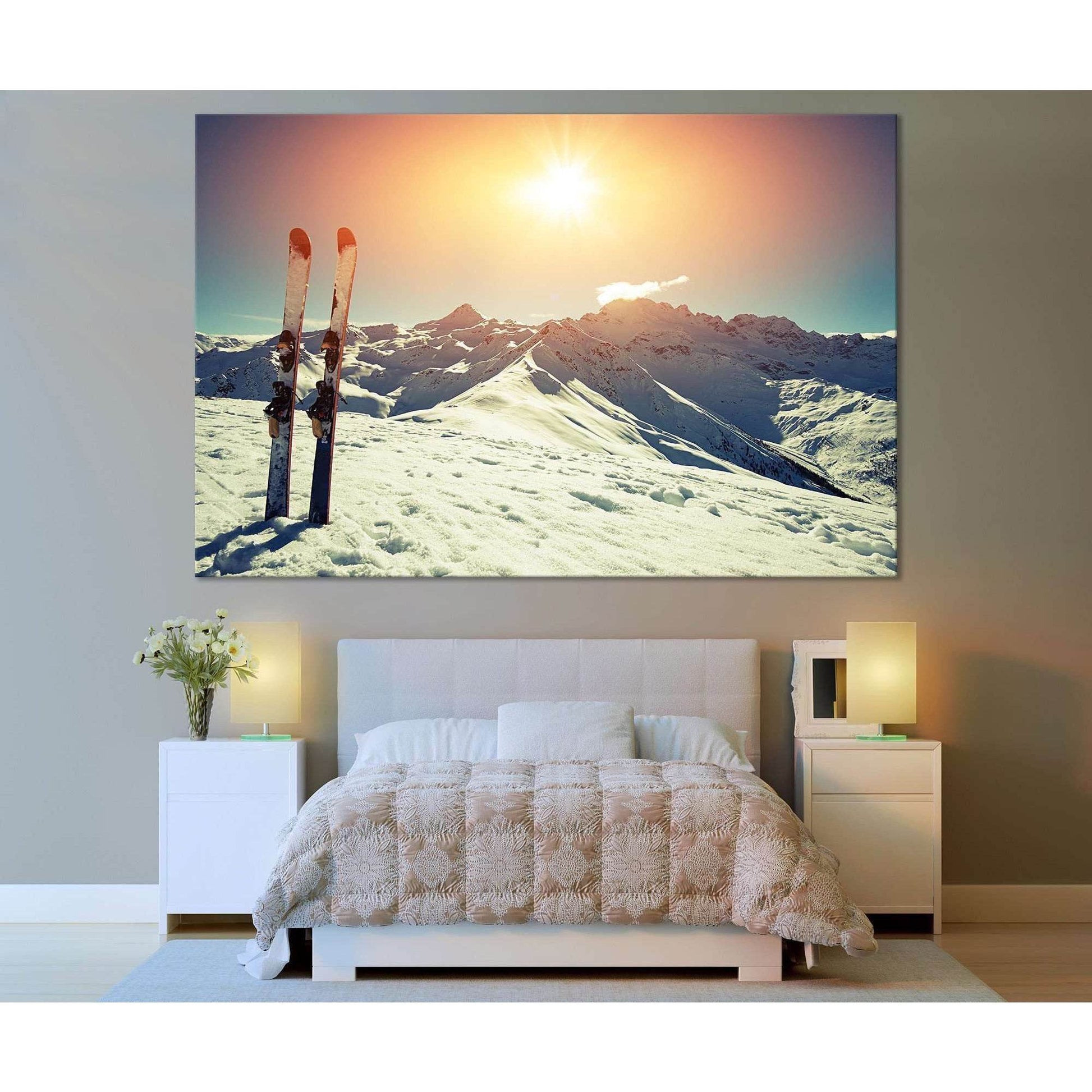 Ski and Mountain №666 Ready to Hang Canvas PrintCanvas art arrives ready to hang, with hanging accessories included and no additional framing required. Every canvas print is hand-crafted, made on-demand at our workshop and expertly stretched around 100% N