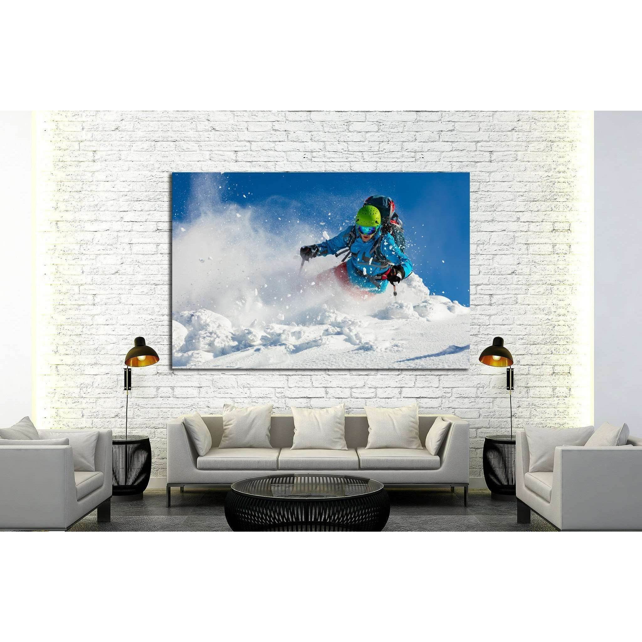 Skier №181 Ready to Hang Canvas PrintCanvas art arrives ready to hang, with hanging accessories included and no additional framing required. Every canvas print is hand-crafted, made on-demand at our workshop and expertly stretched around 100% North Americ