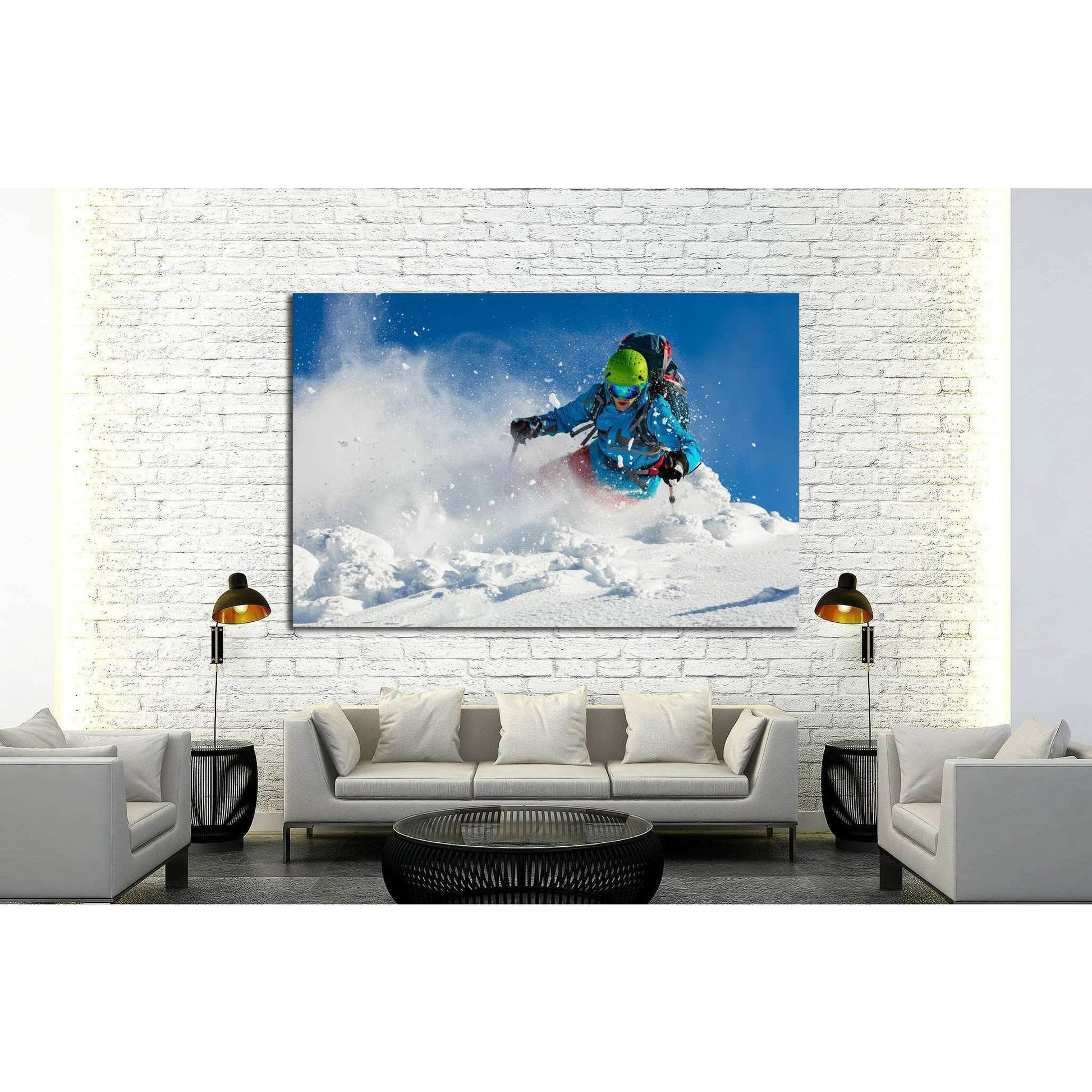 Skier №181 Ready to Hang Canvas PrintCanvas art arrives ready to hang, with hanging accessories included and no additional framing required. Every canvas print is hand-crafted, made on-demand at our workshop and expertly stretched around 100% North Americ