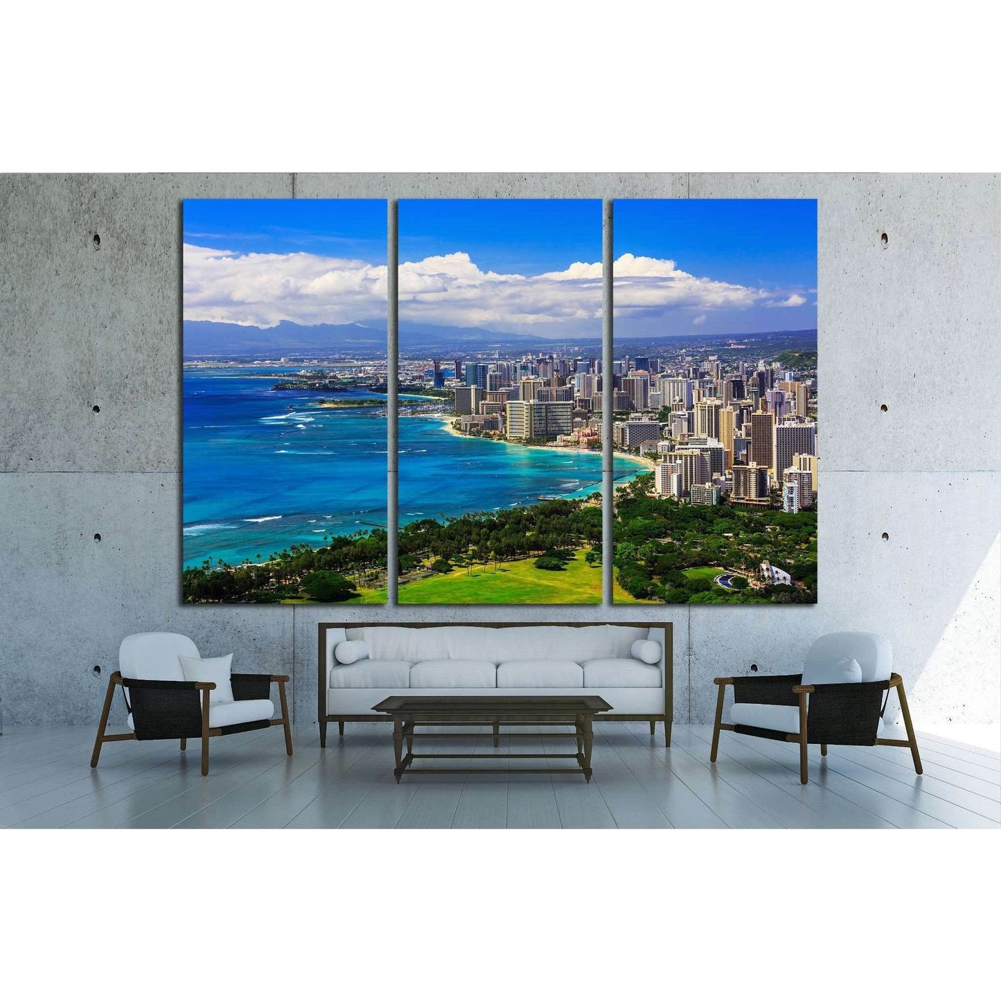 Skyline of Honolulu, Hawaii and buildings on Waikiki Beach №1716 Ready to Hang Canvas PrintCanvas art arrives ready to hang, with hanging accessories included and no additional framing required. Every canvas print is hand-crafted, made on-demand at our wo