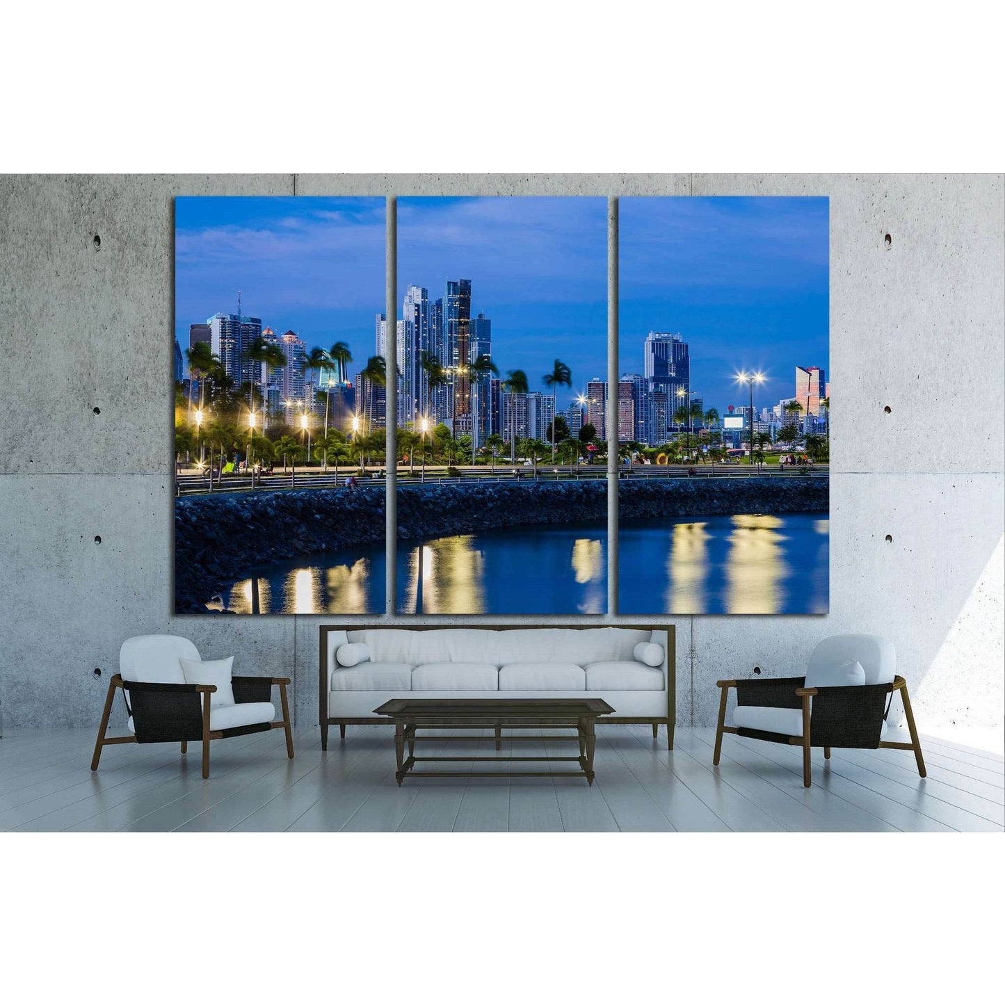 Skyline of Panama City at blue hour №1559 Ready to Hang Canvas PrintCanvas art arrives ready to hang, with hanging accessories included and no additional framing required. Every canvas print is hand-crafted, made on-demand at our workshop and expertly str