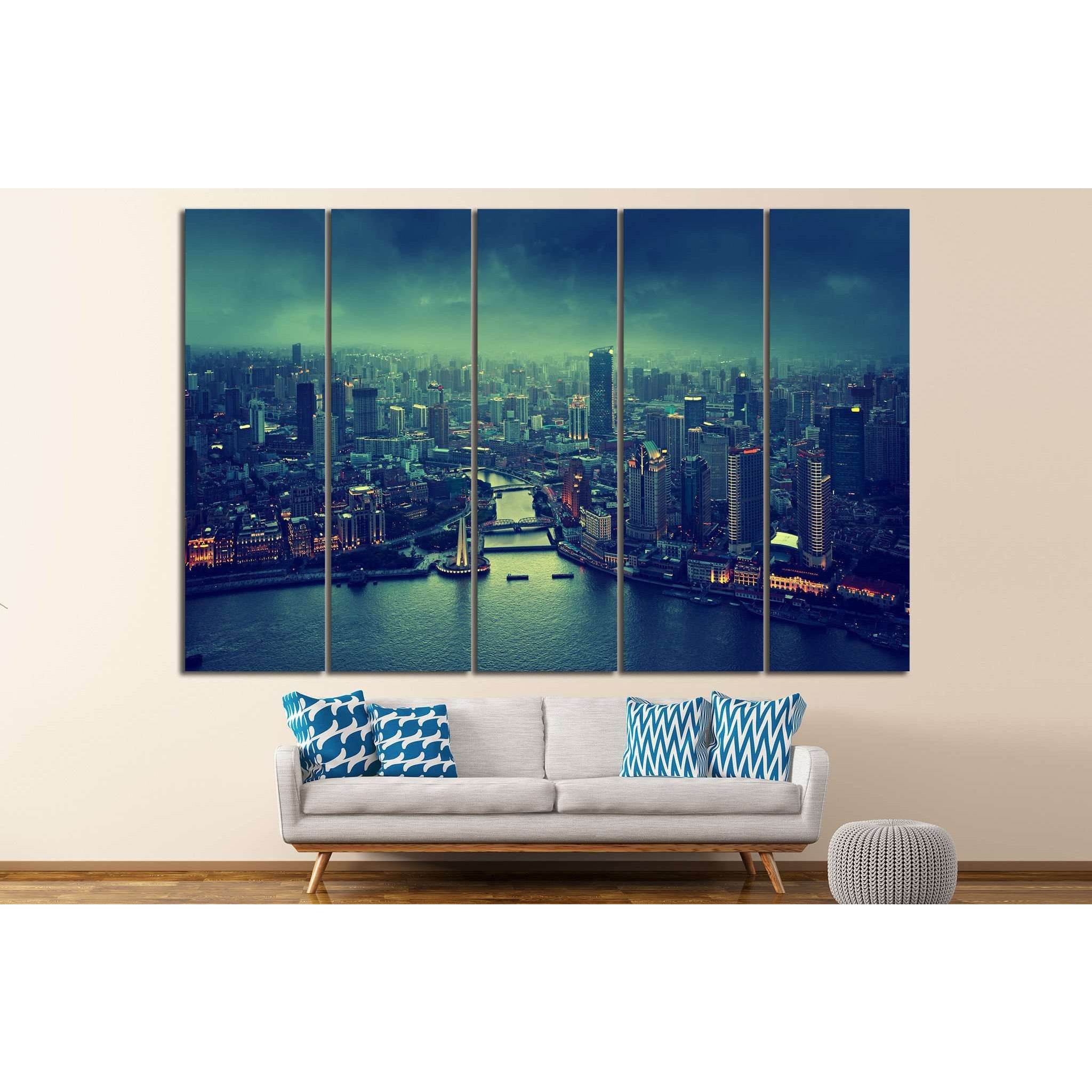 skyline of Shanghai №586 Ready to Hang Canvas PrintCanvas art arrives ready to hang, with hanging accessories included and no additional framing required. Every canvas print is hand-crafted, made on-demand at our workshop and expertly stretched around 100