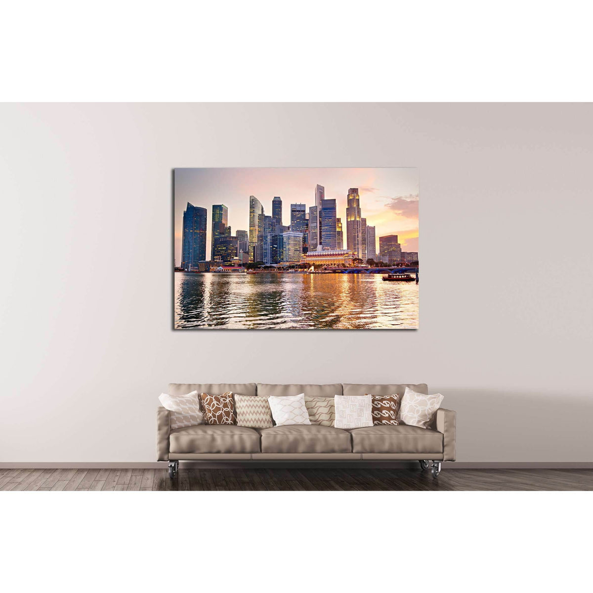 Skyline of Singapore at a beautiful sunset №2252 Ready to Hang Canvas PrintCanvas art arrives ready to hang, with hanging accessories included and no additional framing required. Every canvas print is hand-crafted, made on-demand at our workshop and exper