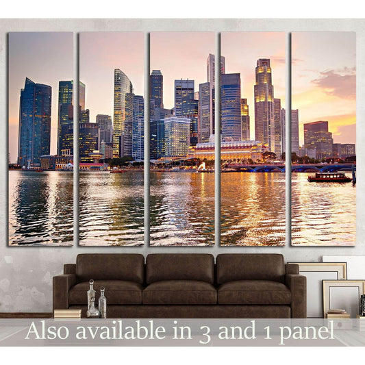 Skyline of Singapore at a beautiful sunset №2252 Ready to Hang Canvas PrintCanvas art arrives ready to hang, with hanging accessories included and no additional framing required. Every canvas print is hand-crafted, made on-demand at our workshop and exper
