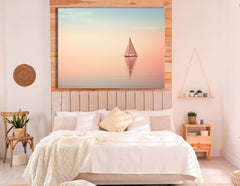 Small Sailboat under the Blushing Sky - Canvas Print - Artoholica Ready to Hang Canvas Print