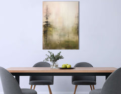 Soft Abstracted Evergreen Pines in Mist - Canvas Print - Artoholica Ready to Hang Canvas Print