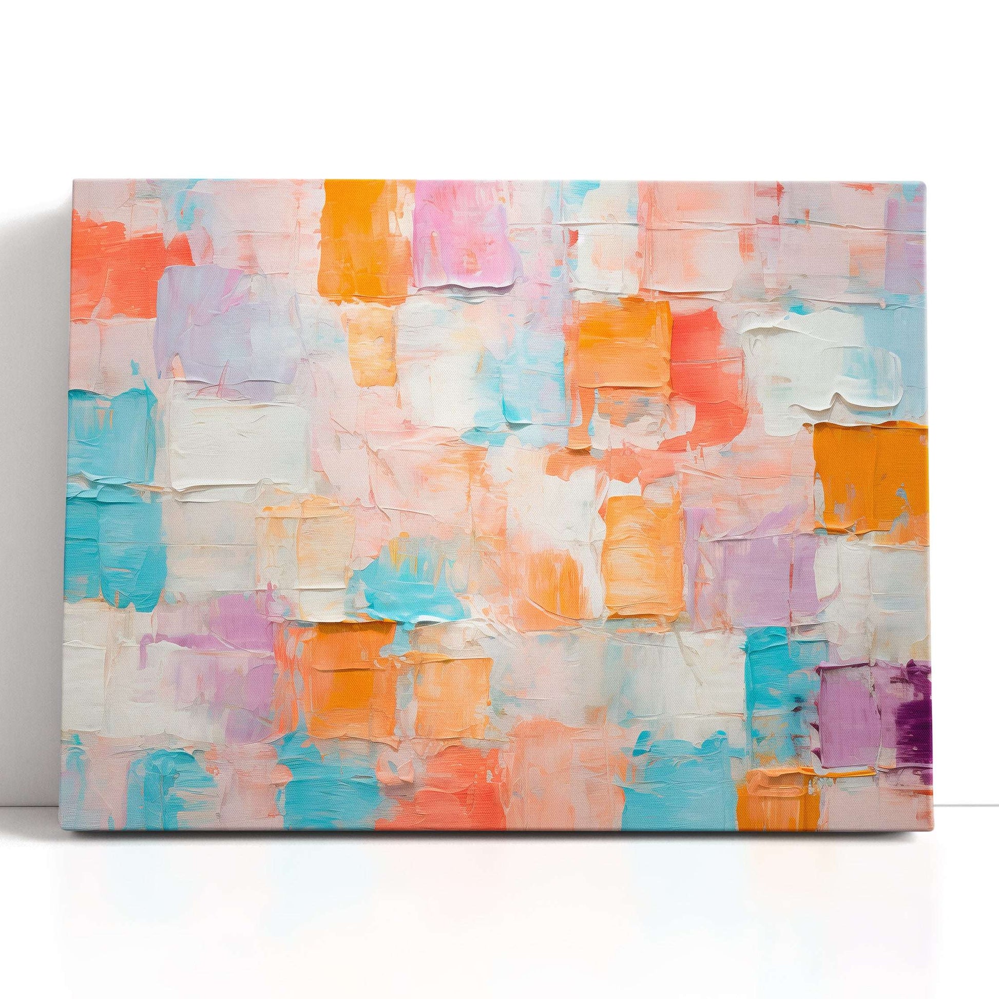 Soft Palette with Impasto Squares - Canvas Print - Artoholica Ready to Hang Canvas Print