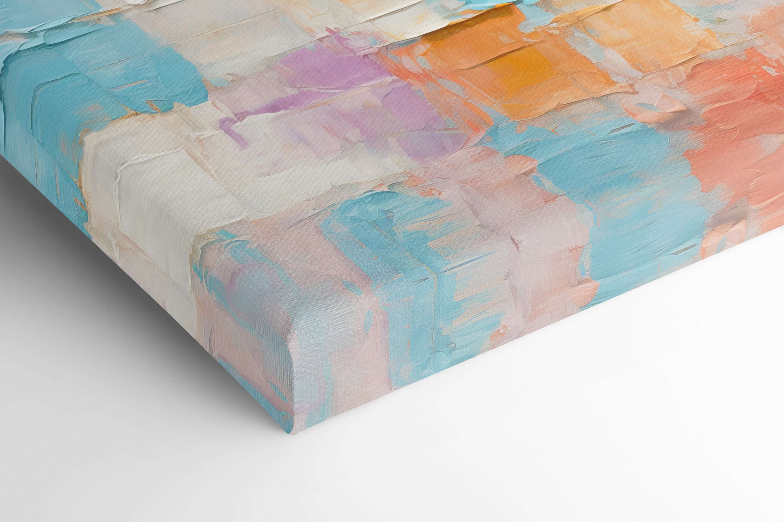 Soft Palette with Impasto Squares - Canvas Print - Artoholica Ready to Hang Canvas Print