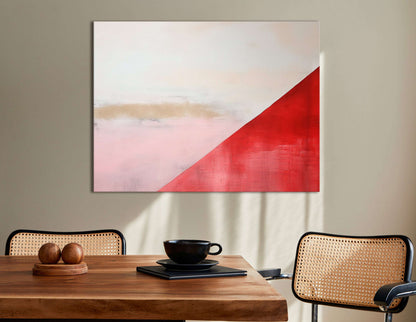 Soft Sand and Scarlet Geometric Abstract - Canvas Print - Artoholica Ready to Hang Canvas Print