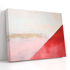 Soft Sand and Scarlet Geometric Abstract - Canvas Print - Artoholica Ready to Hang Canvas Print