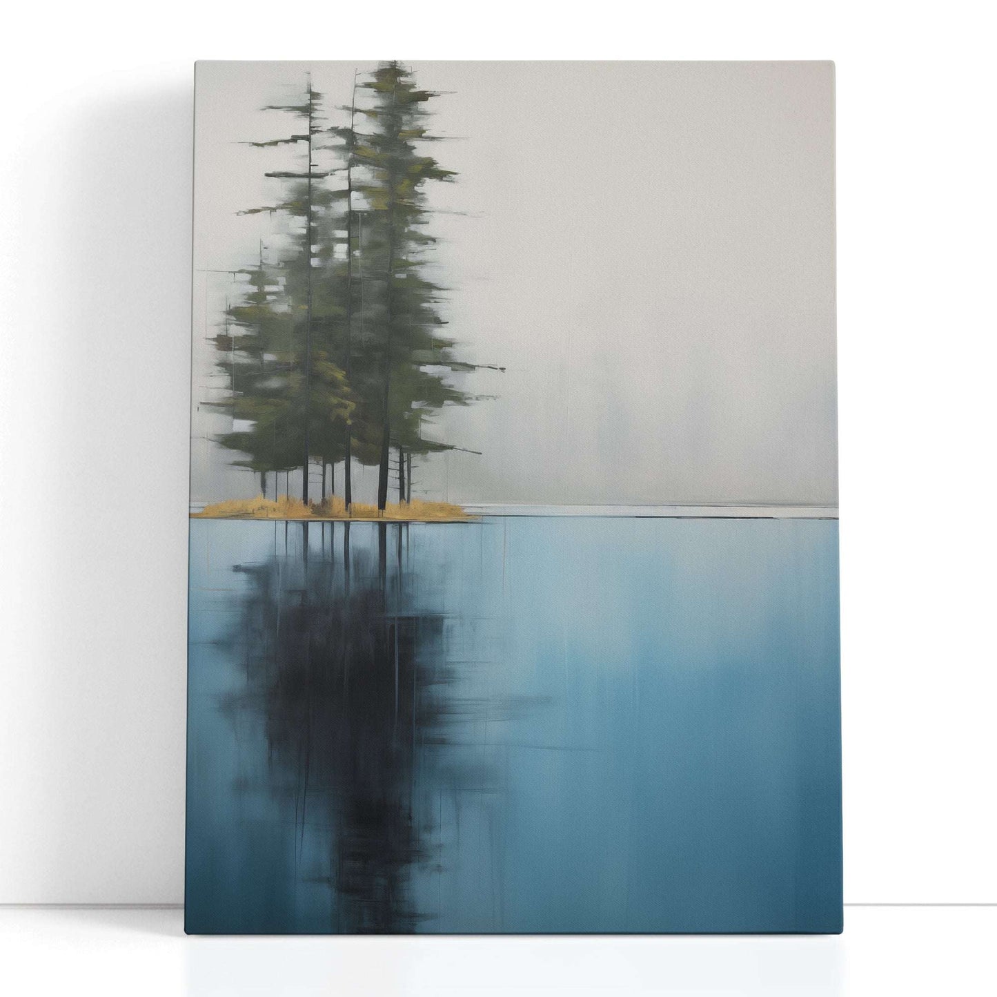 Soothing Blue and Grey Lake Scene - Canvas Print - Artoholica Ready to Hang Canvas Print