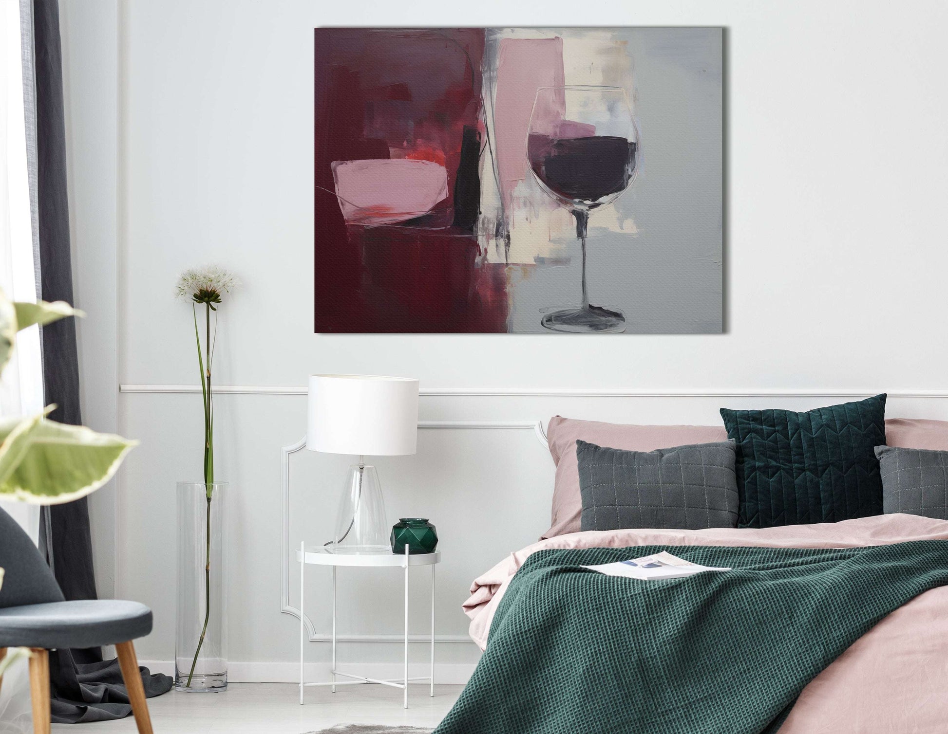 Sophisticated Evening with Wine - Canvas Print - Artoholica Ready to Hang Canvas Print