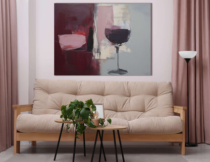 Sophisticated Evening with Wine - Canvas Print - Artoholica Ready to Hang Canvas Print