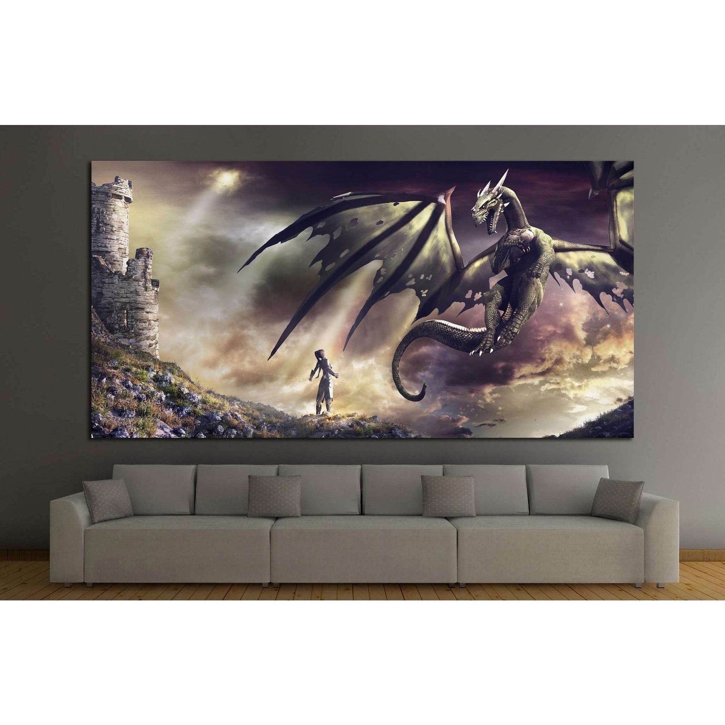 sorceress and green dragon №711 Ready to Hang Canvas PrintCanvas art arrives ready to hang, with hanging accessories included and no additional framing required. Every canvas print is hand-crafted, made on-demand at our workshop and expertly stretched aro