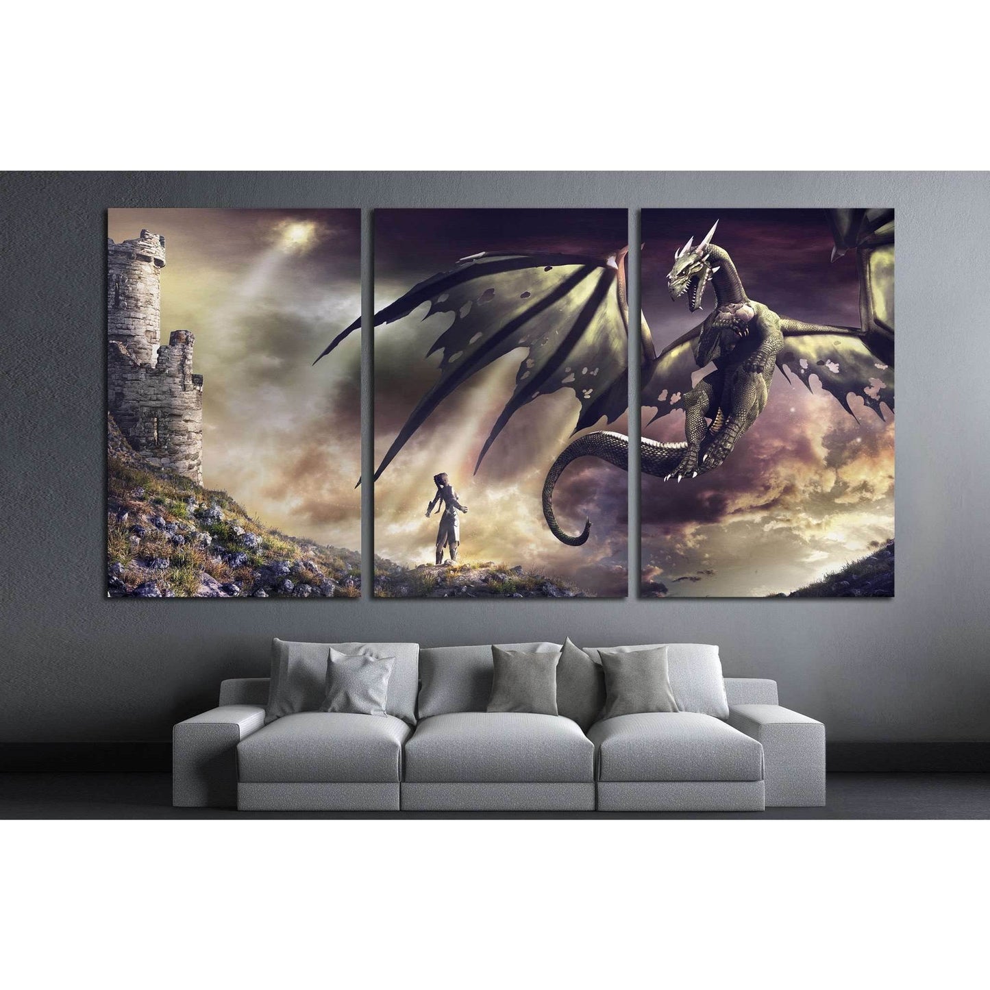 sorceress and green dragon №711 Ready to Hang Canvas PrintCanvas art arrives ready to hang, with hanging accessories included and no additional framing required. Every canvas print is hand-crafted, made on-demand at our workshop and expertly stretched aro