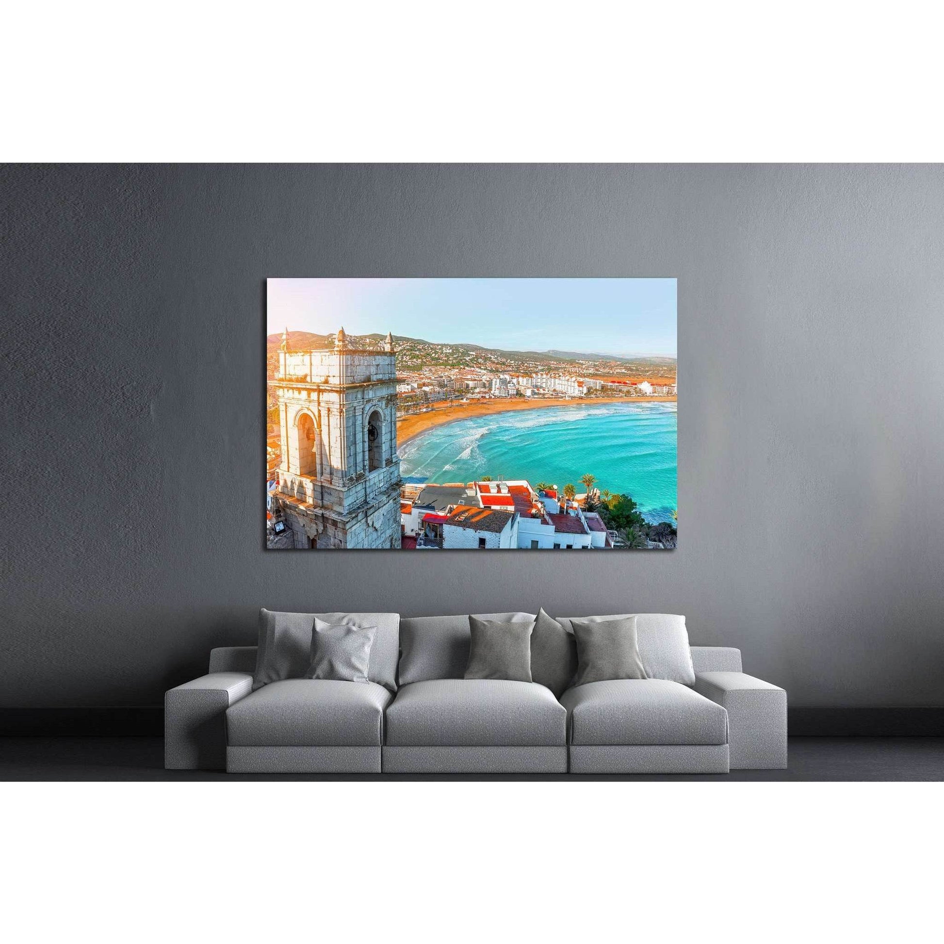 Spain. Valencia, Peniscola, Pope Luna's Castle, Mediterranean Sea №1764 Ready to Hang Canvas PrintCanvas art arrives ready to hang, with hanging accessories included and no additional framing required. Every canvas print is hand-crafted, made on-demand at