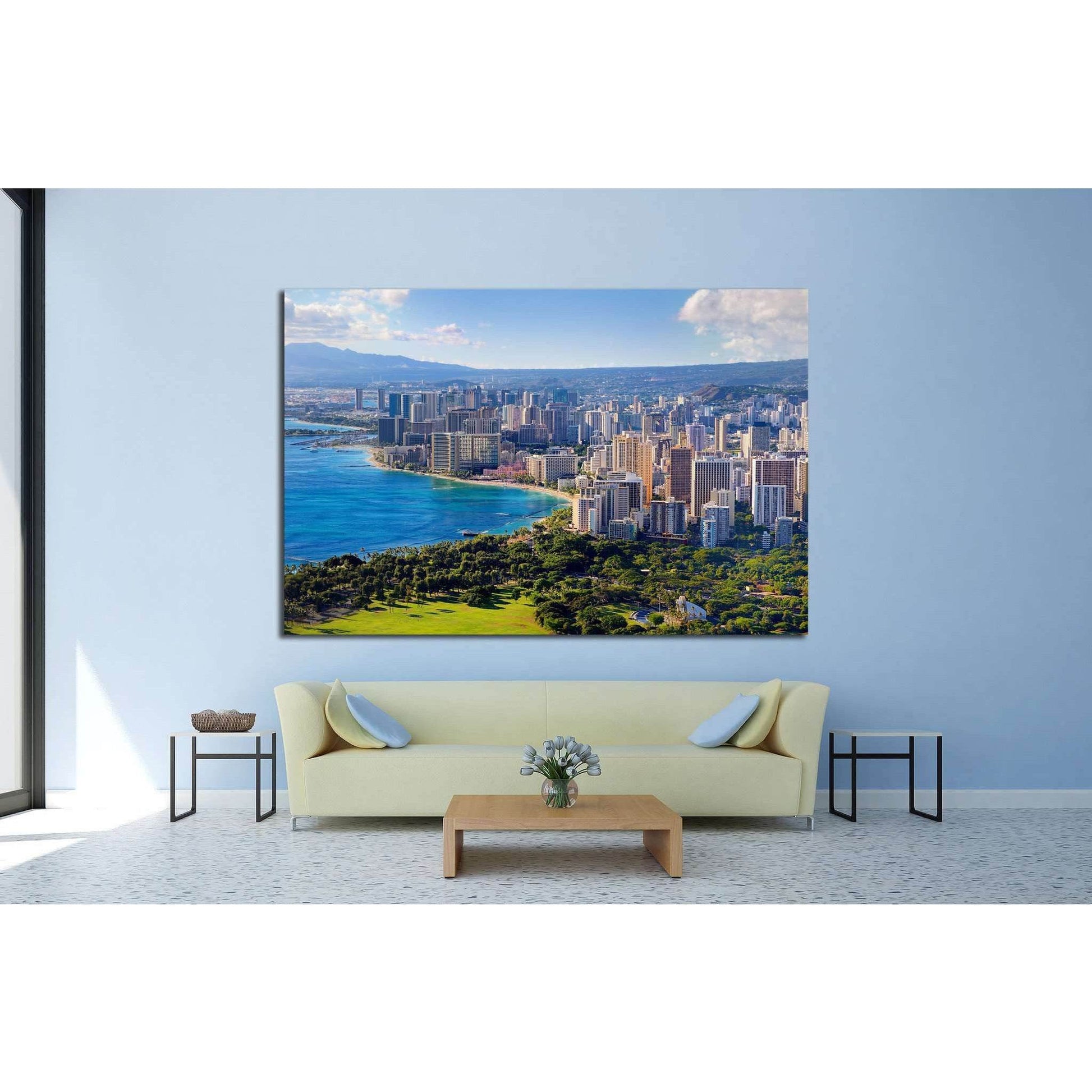 Spectacular view of Honolulu city, Oahu, Hawaii №1702 Ready to Hang Canvas PrintCanvas art arrives ready to hang, with hanging accessories included and no additional framing required. Every canvas print is hand-crafted, made on-demand at our workshop and