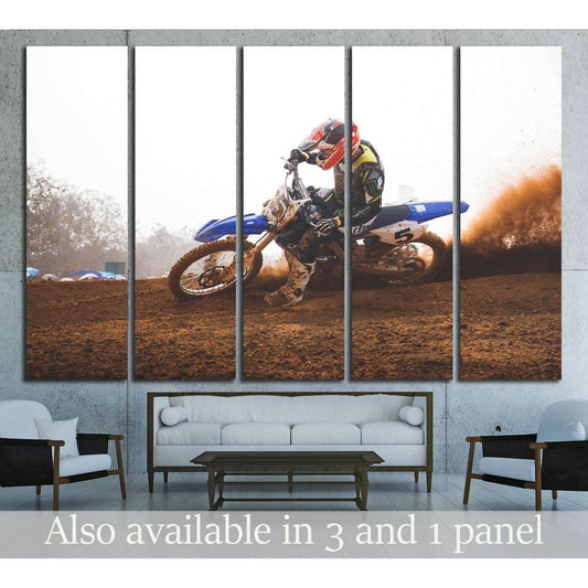 Sport Motorcycle,The motocross competition,rider cornering and free fee to see. №2487 Ready to Hang Canvas PrintCanvas art arrives ready to hang, with hanging accessories included and no additional framing required. Every canvas print is hand-crafted, mad
