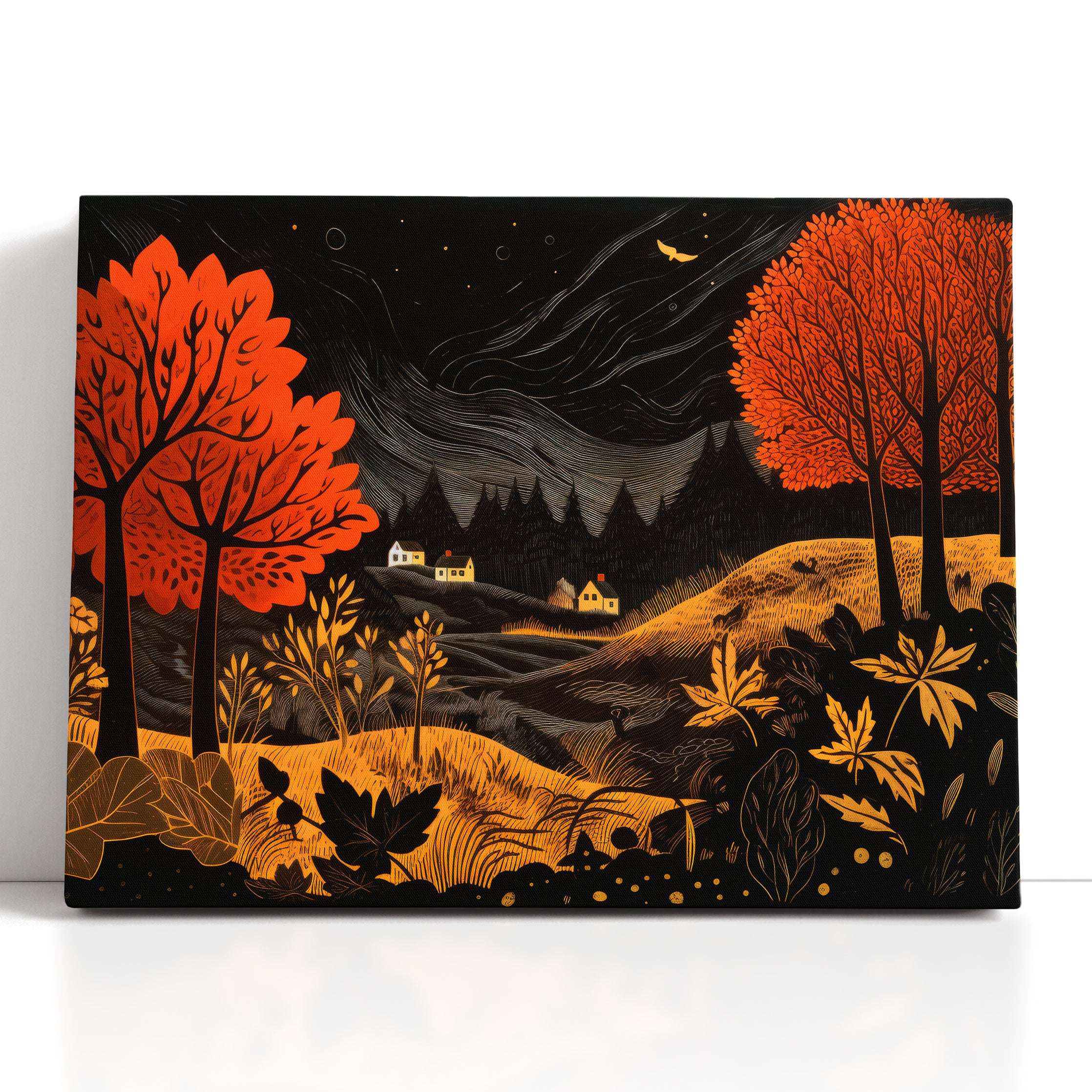 Starlit Countryside Nights - Canvas Print - Artoholica Ready to Hang Canvas Print