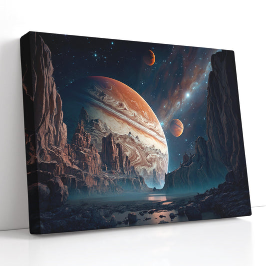 Starry Sky with Jupiter - Canvas Print - Artoholica Ready to Hang Canvas Print