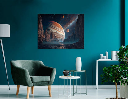 Starry Sky with Jupiter - Canvas Print - Artoholica Ready to Hang Canvas Print