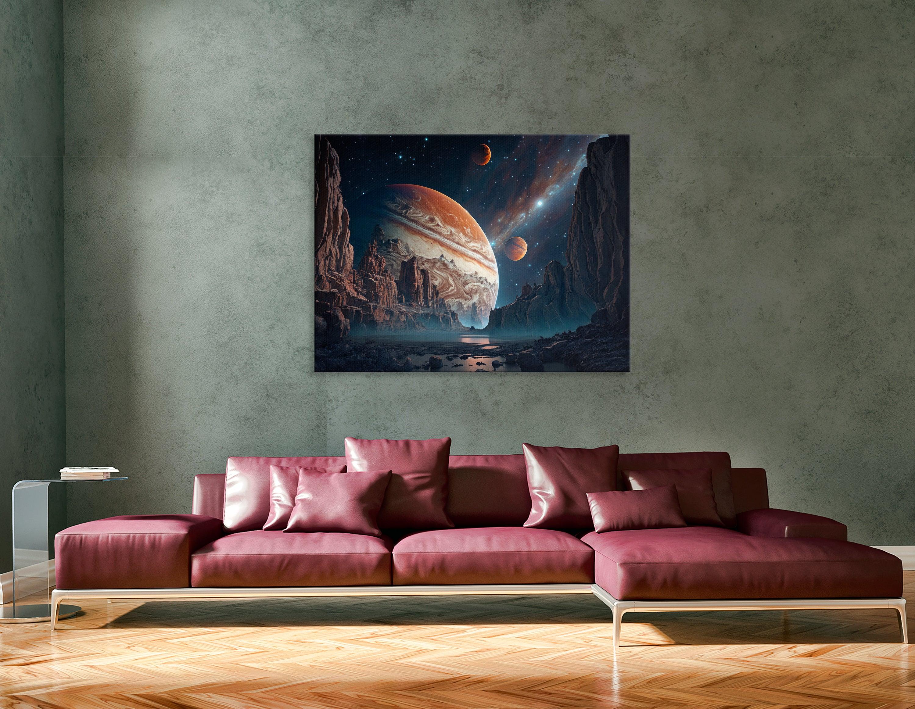 Starry Sky with Jupiter - Canvas Print - Artoholica Ready to Hang Canvas Print