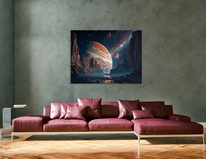 Starry Sky with Jupiter - Canvas Print - Artoholica Ready to Hang Canvas Print