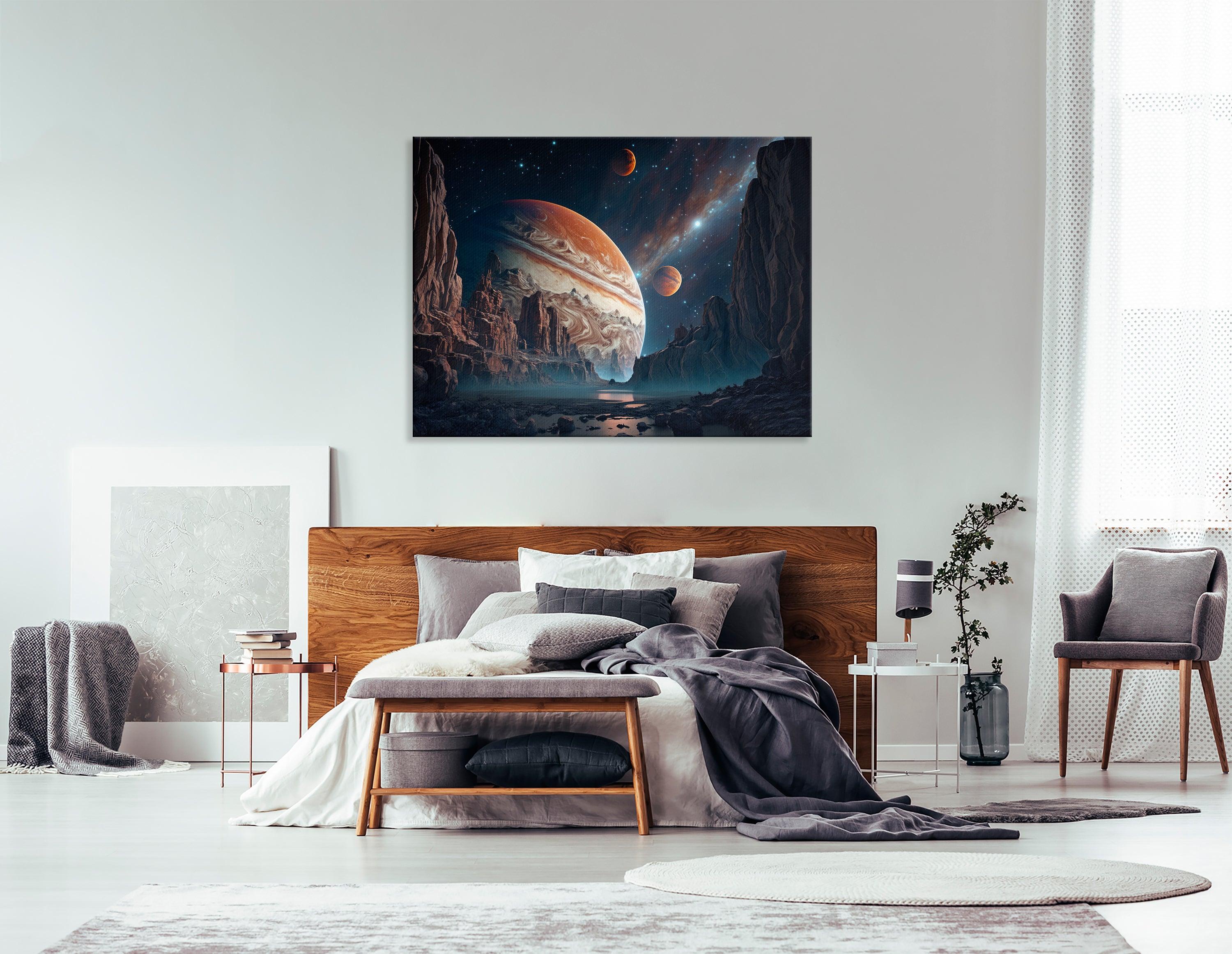 Starry Sky with Jupiter - Canvas Print - Artoholica Ready to Hang Canvas Print