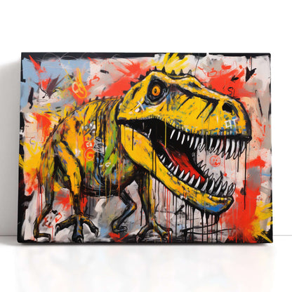 Street Art Dinosaur - Canvas Print - Artoholica Ready to Hang Canvas Print