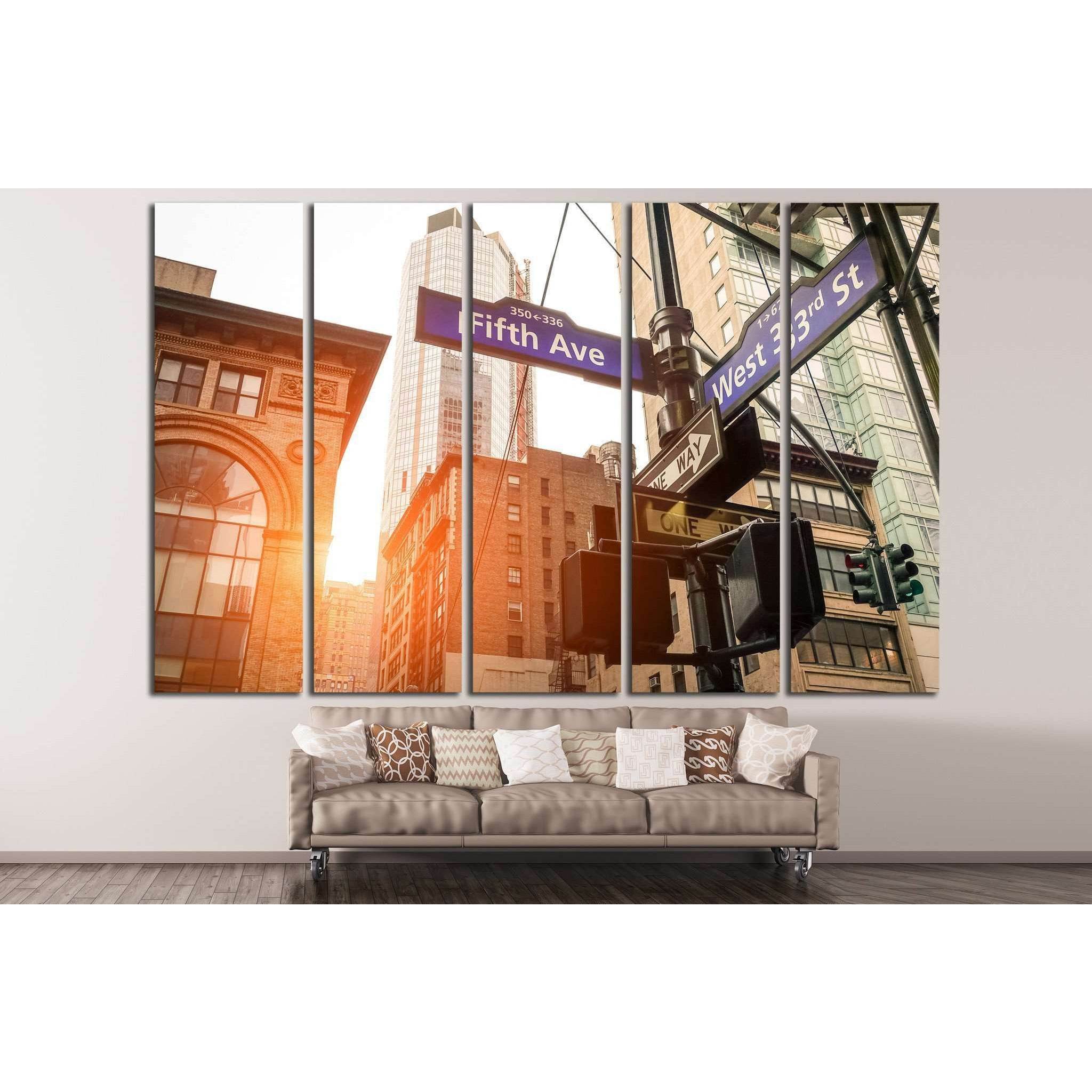 Street sign, Manhattan №870 Ready to Hang Canvas PrintCanvas art arrives ready to hang, with hanging accessories included and no additional framing required. Every canvas print is hand-crafted, made on-demand at our workshop and expertly stretched around