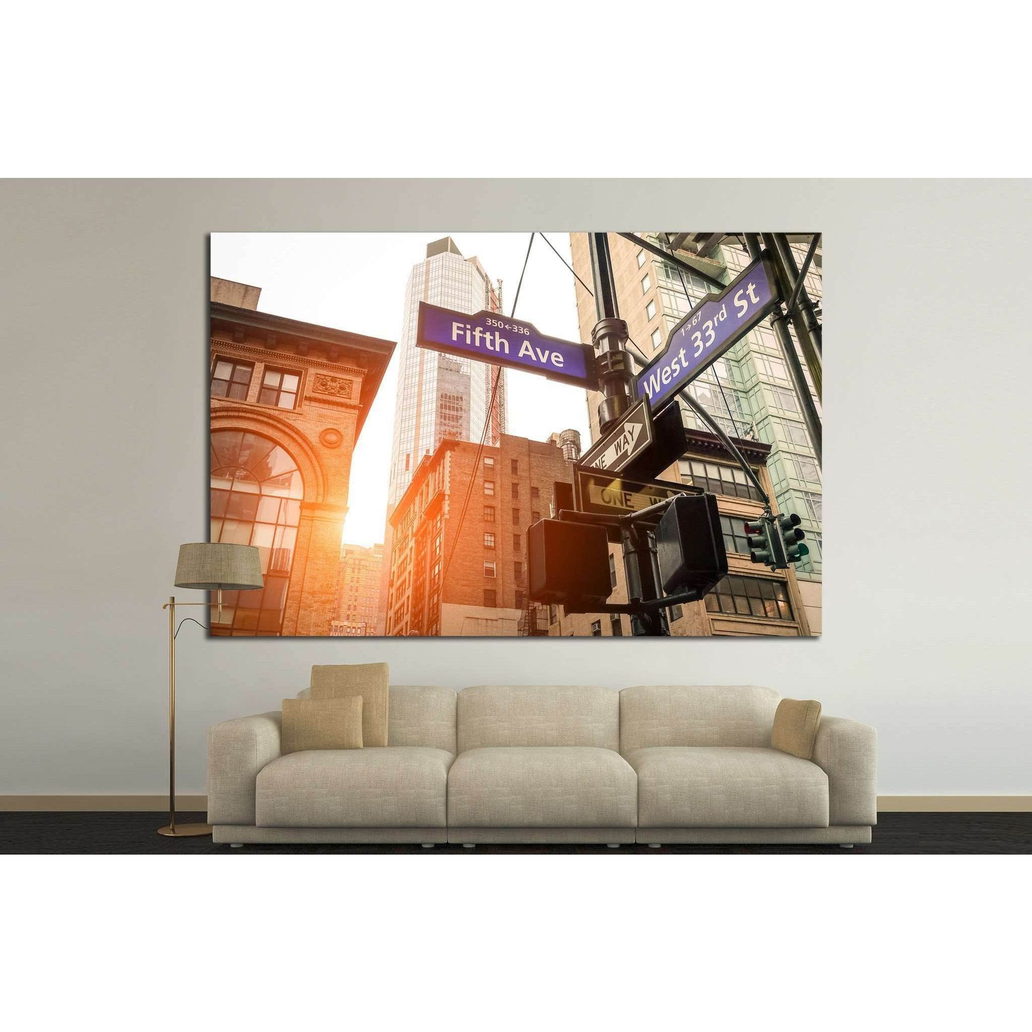 Street sign, Manhattan №870 Ready to Hang Canvas PrintCanvas art arrives ready to hang, with hanging accessories included and no additional framing required. Every canvas print is hand-crafted, made on-demand at our workshop and expertly stretched around