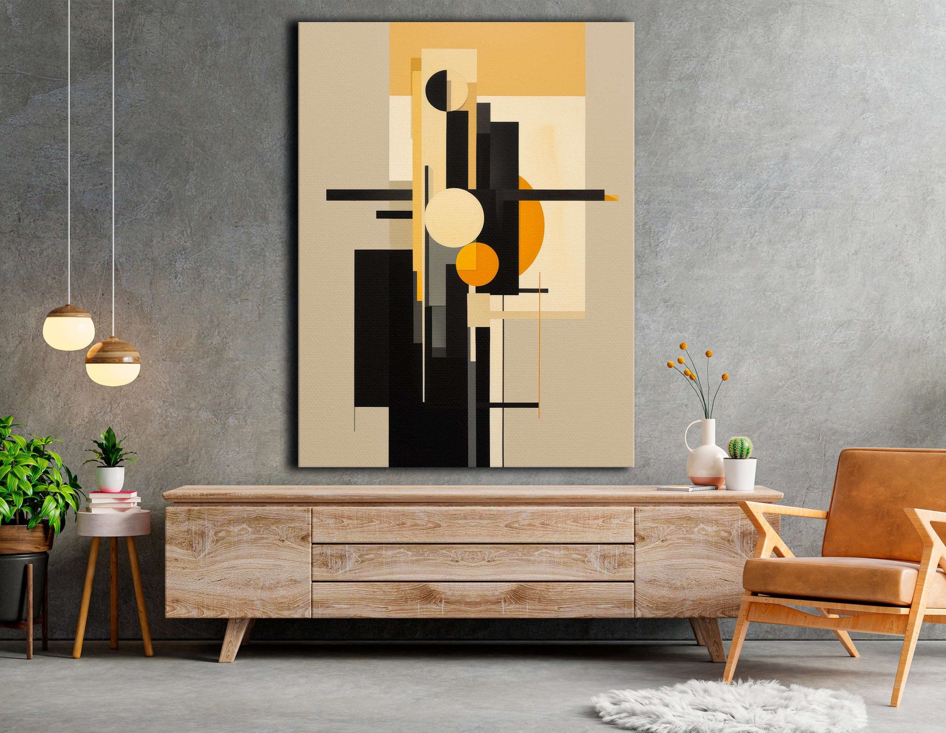 Structured Symmetry in Shades and Shapes - Canvas Print - Artoholica Ready to Hang Canvas Print